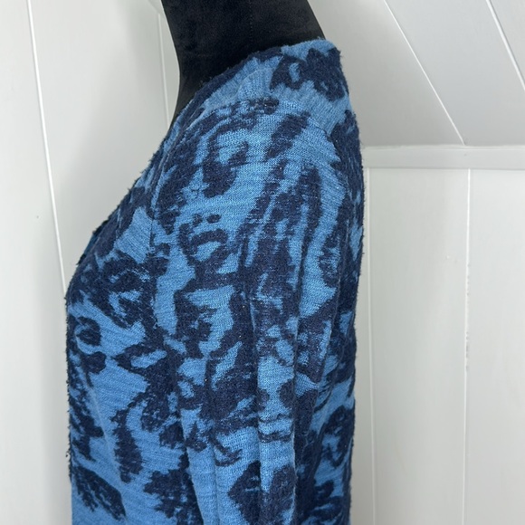 Anthropologie Moth Blue Flora Capped Motif Cardigan Sweater Size Small - Picture 6 of 13